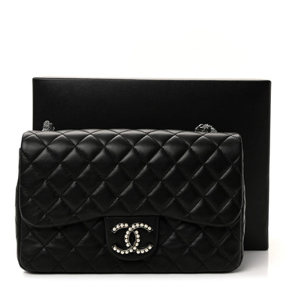 Lambskin Quilted Medium Westminster Pearl Flap Black