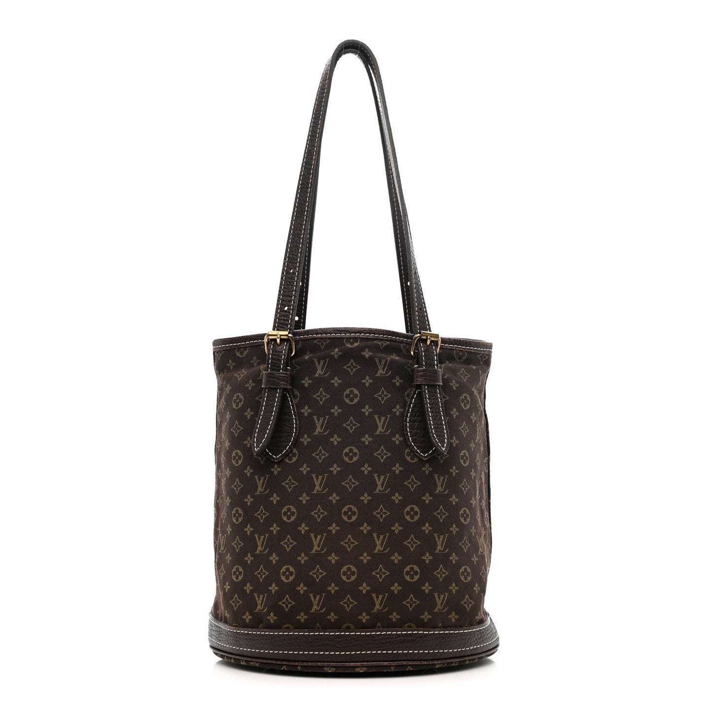 Mini Lin Monogram Bucket Bag Ebene