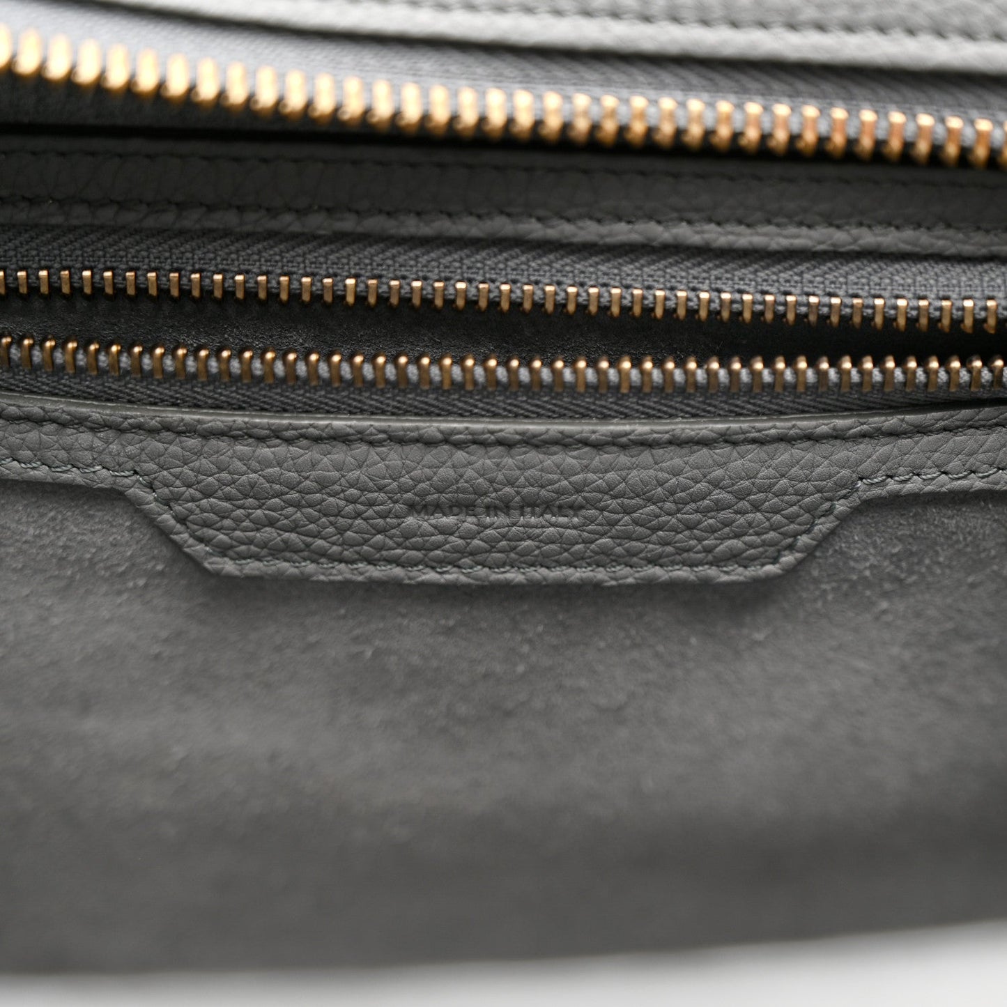 Baby Drummed Calfskin Micro Luggage Kohl