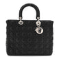 Lambskin Cannage Large Lady Dior Black