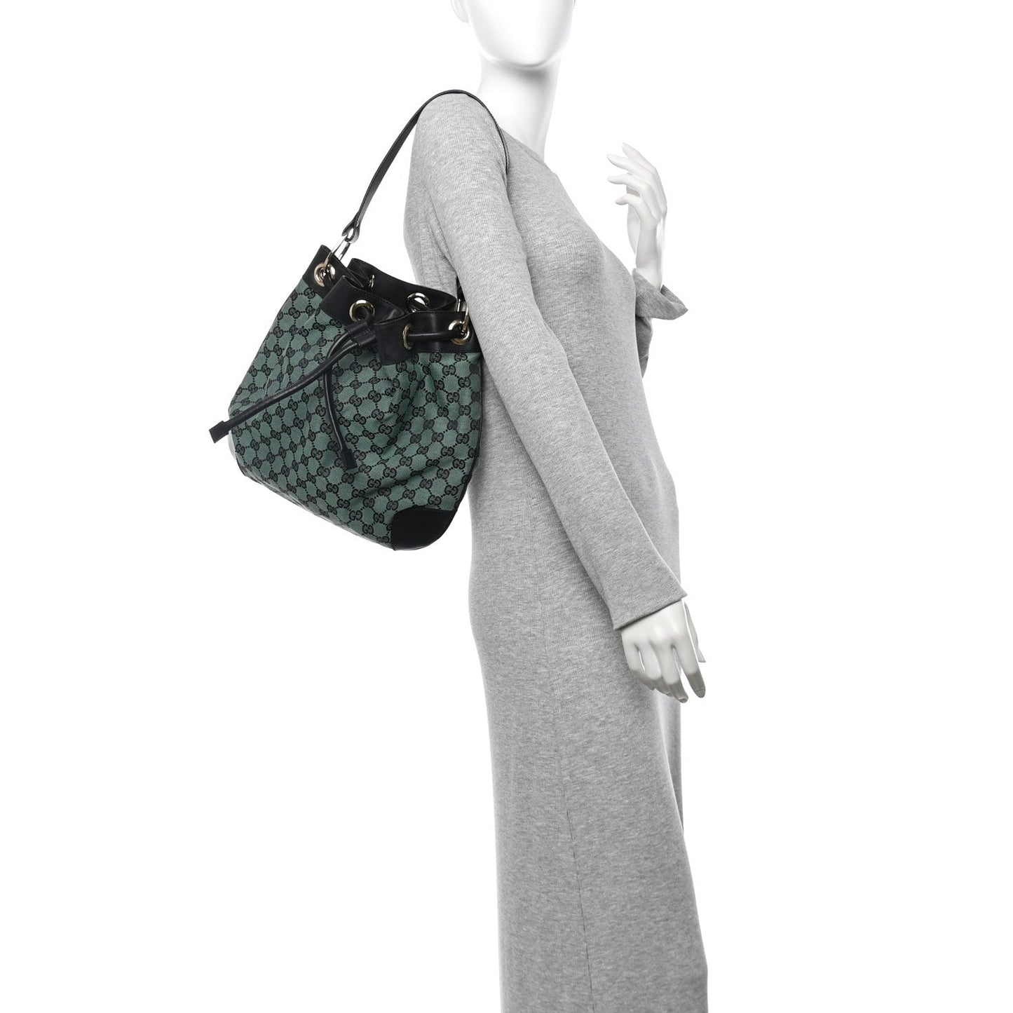 Monogram Drawstring Shoulder Bag Green