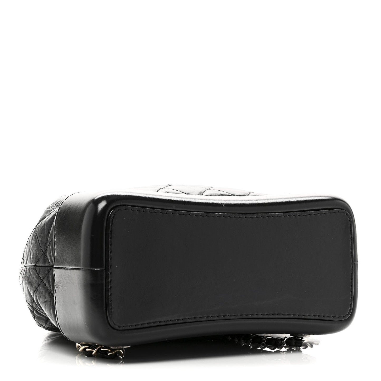 Aged Calfskin Quilted Small Gabrielle Backpack Black