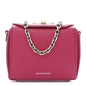 Silky Amish Grain Calfskin Box Shoulder Bag 19 Pink