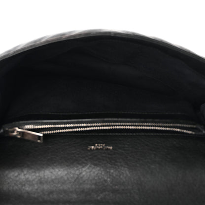 Sheepskin Matelasse Chevron Monogram Large College Satchel Black