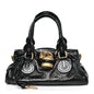 Crinkled Patent Medium Paddington Satchel Black