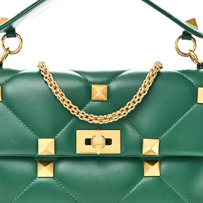 Nappa Large Roman Stud Shoulder Bag Jungle