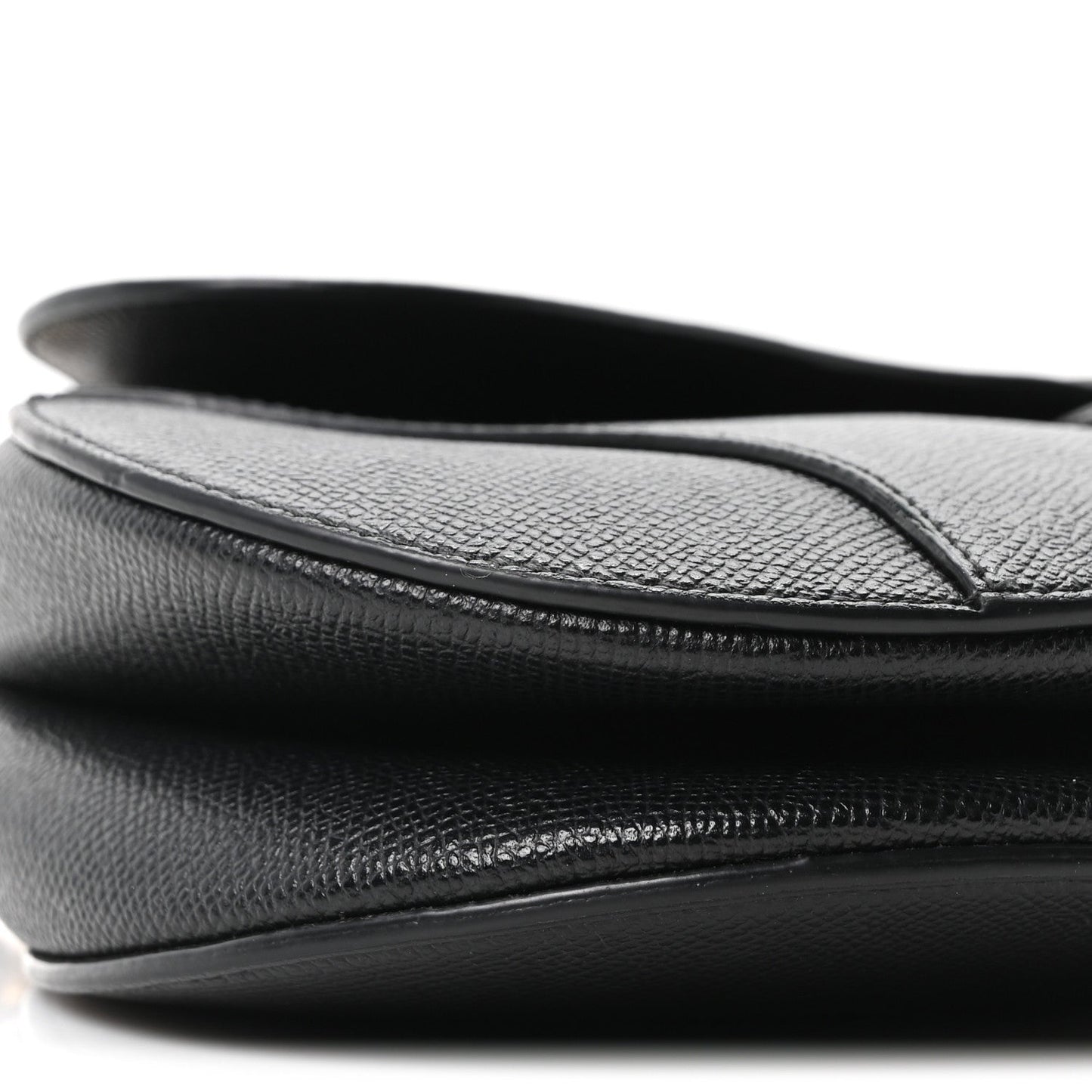 Grained Calfskin Saddle Bag Black