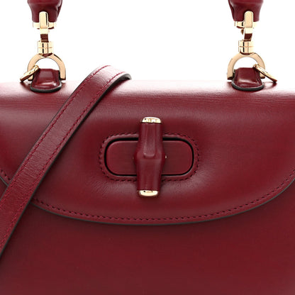 Boarded Dyana Lux Calfskin Web Monochrome Small Bamboo 1947 Top Handle Bag Rosso Ancora