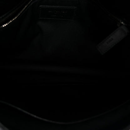Crinkled Calfskin Matelasse Monogram Medium Niki Chain Satchel Black