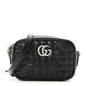 Calfskin Matelasse Aria GG Marmont Chain Shoulder Bag Black