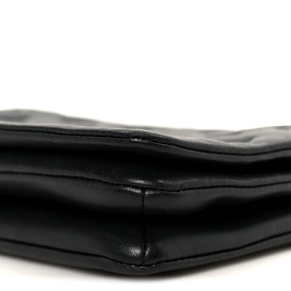 Lambskin Embossed Monogram Pochette Coussin Black