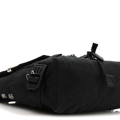 Canvas Pierced Army Messenger Bag Black