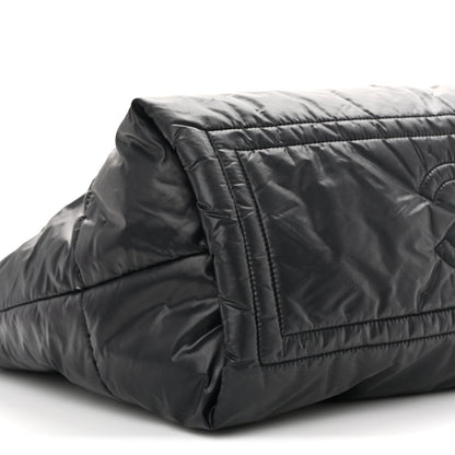 Lambskin Quilted Large Coco Cocoon Reversible Tote Black
