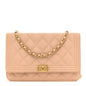 Caviar Quilted Boy Wallet On Chain WOC Light Beige