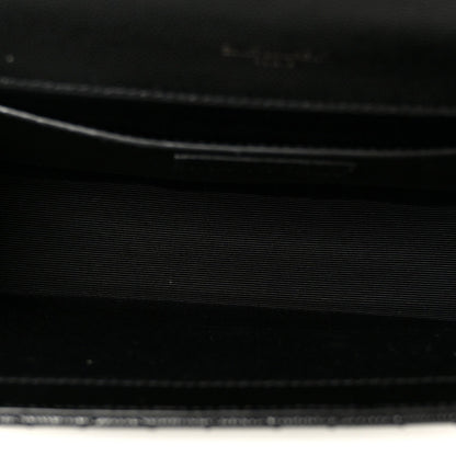 Grain De Poudre Textured Mixed Matelasse Triquilt Medium Monogram Monochrome Satchel Black