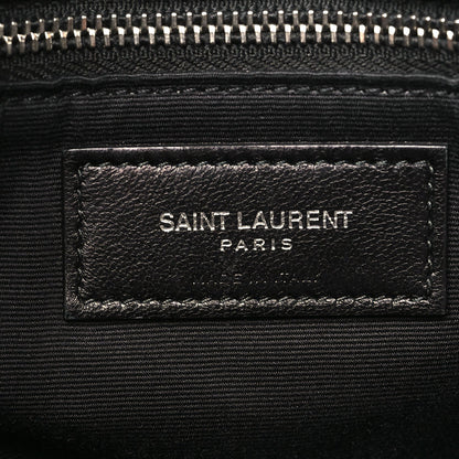 Calfskin Y Quilted Monogram Large Loulou Chain Satchel Black