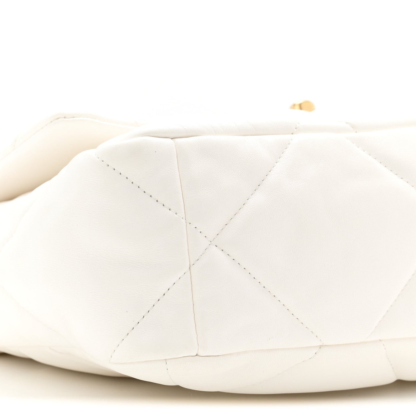 Lambskin Quilted Large Chanel 19 Flap White