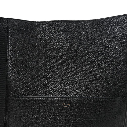 Soft Grained Calfskin Sangle Bucket Bag Black