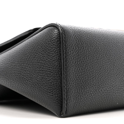 Coated Canvas Calfskin Vintage Check Medium Note Crossbody Bag Black