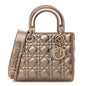 Metallic Lambskin Cannage Small My ABCDior Lady Dior Gold