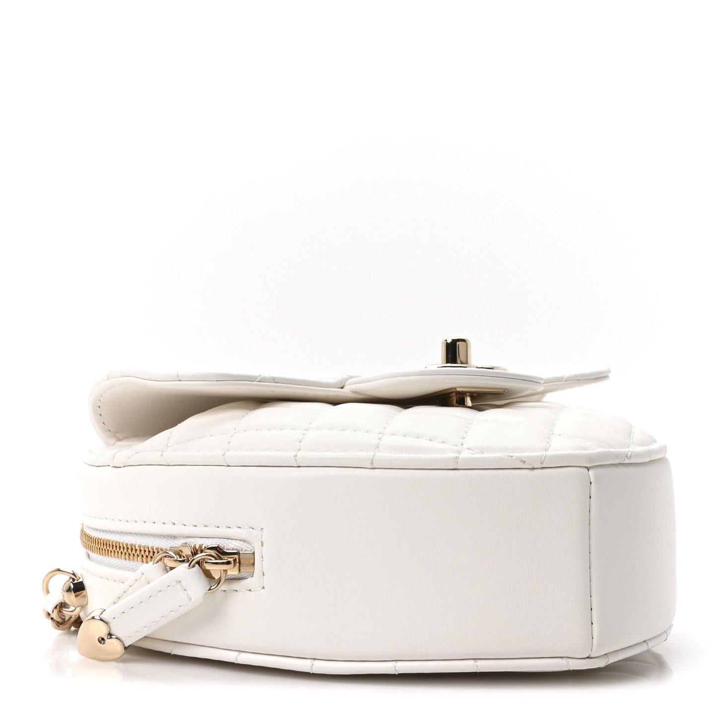 Lambskin Quilted CC In Love Heart Bag White