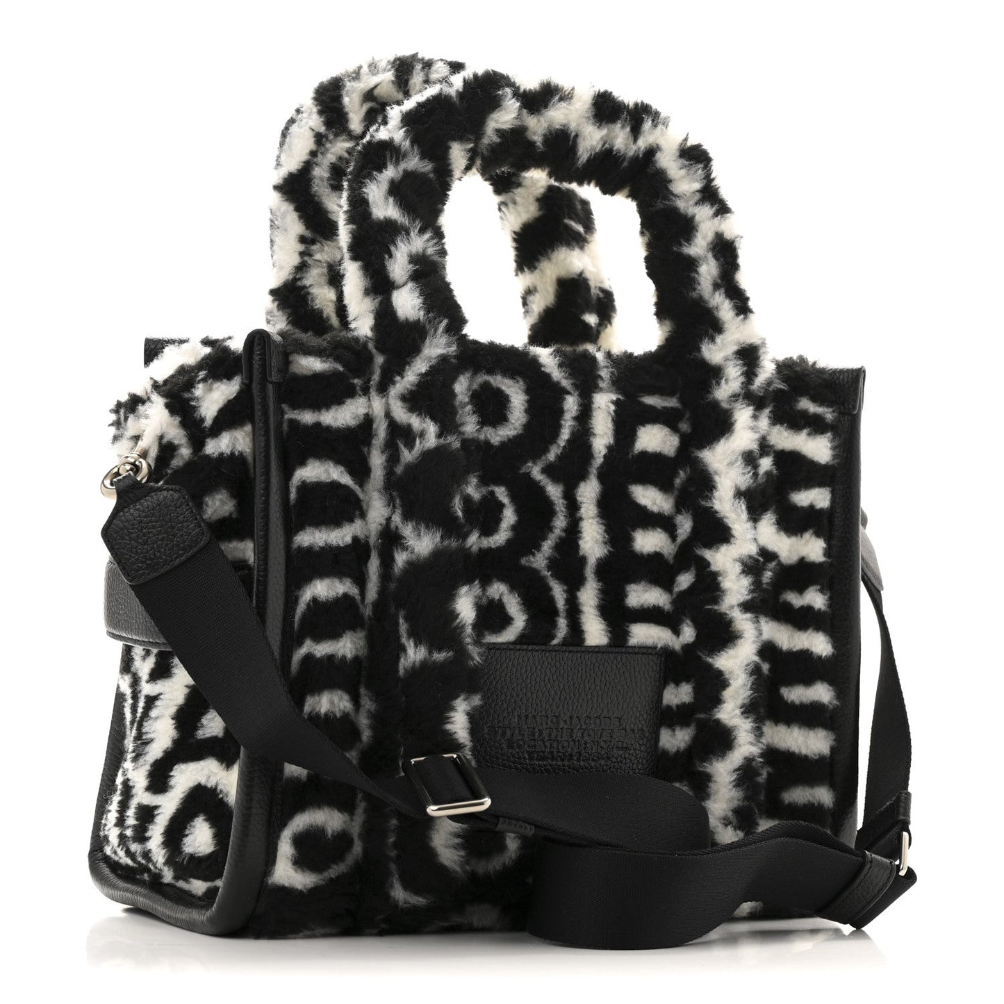 Polyester Cotton Oversized Monogram Medium Traveler Tote Bag Black Ivory