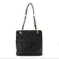 Caviar Quilted Petit Shopping Tote PST Black
