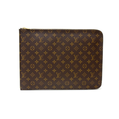 Louis Vuitto Poche Documents Portfolio Monogram Canvas Clutch Bag