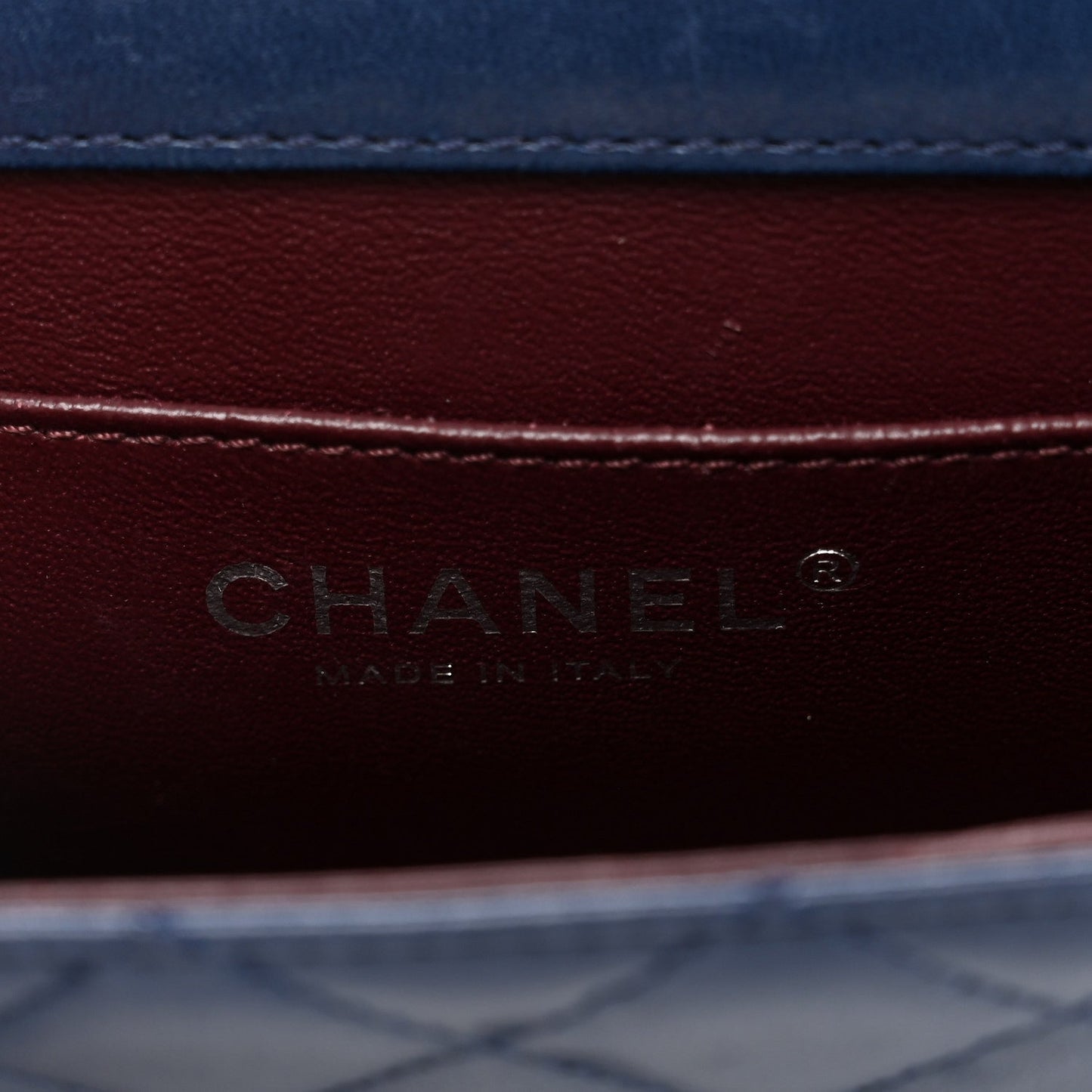 Lambskin Quilted Mini Crossing Times Flap Blue
