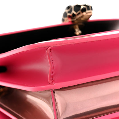 Metallic Calfskin Serpenti Forever Top Handle Pink