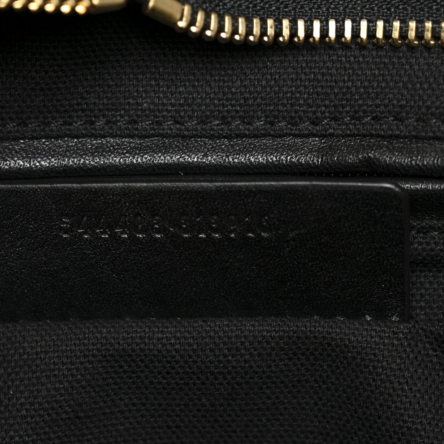 Calfskin Large Studded Padlock Zip Around Tote Black