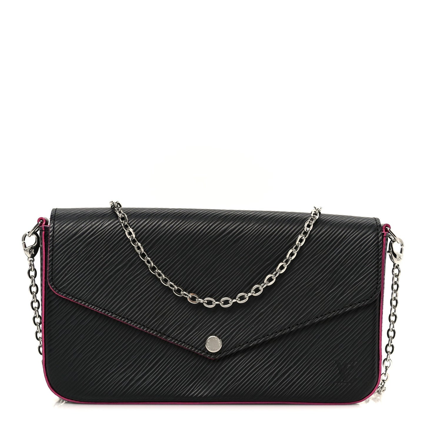 Epi Pochette Felicie Black Hot Pink
