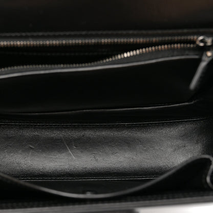 Boarded Dyana Lux Calfskin Web Monochrome Medium Bamboo 1947 Top Handle Bag Black