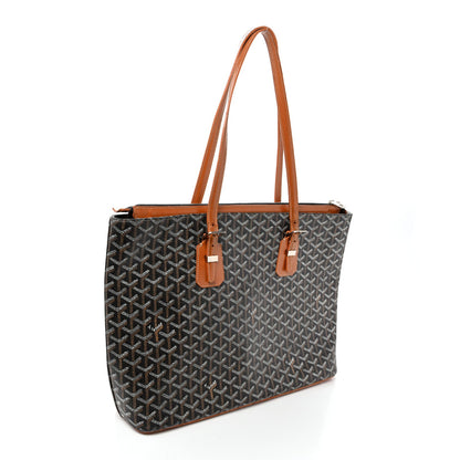 Goyardine Stripe Sac Marie Galante GM Black Gold
