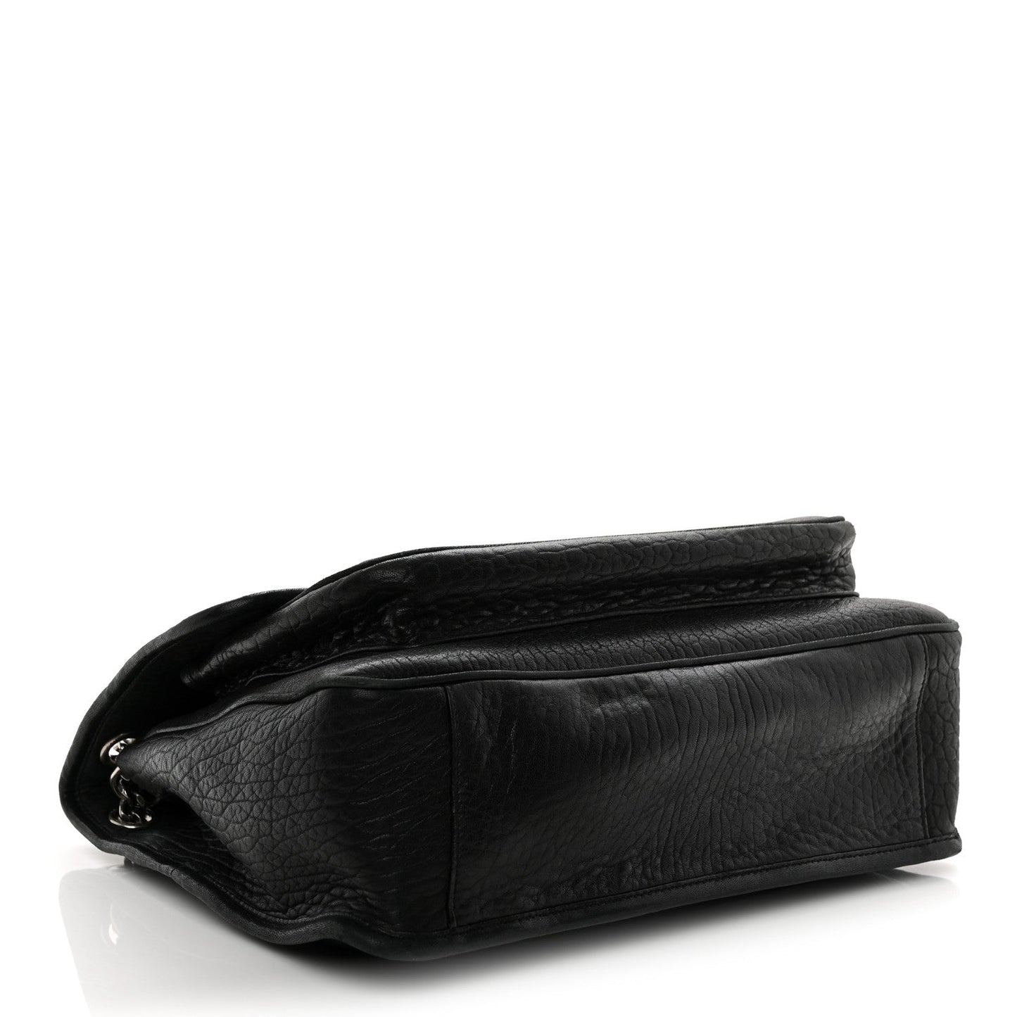 Grained Lambskin Monogram Large Niki Chain Satchel Black