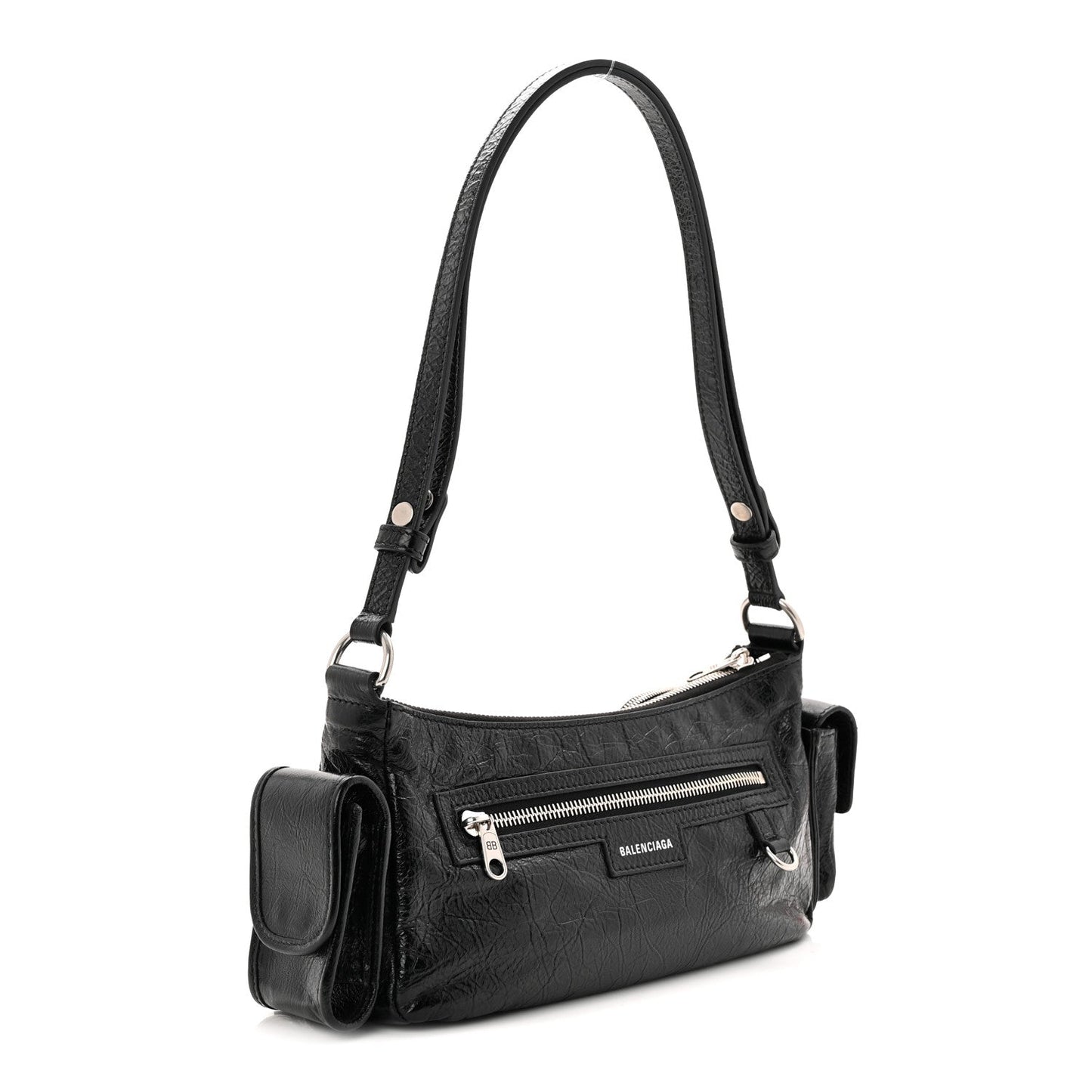 Agneau Arena Superbusy XS Sling Zip Shoulder Bag Black