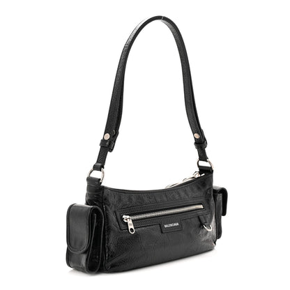 Agneau Arena Superbusy XS Sling Zip Shoulder Bag Black