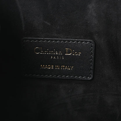 Calfskin CD Embossed Medium C'est Chain Bucket Bag Black