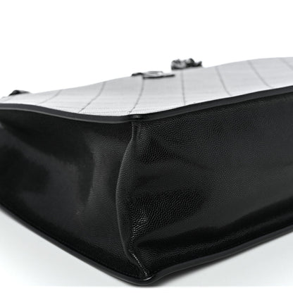 Caviar Quilted My Everything Large Shopping Tote Black