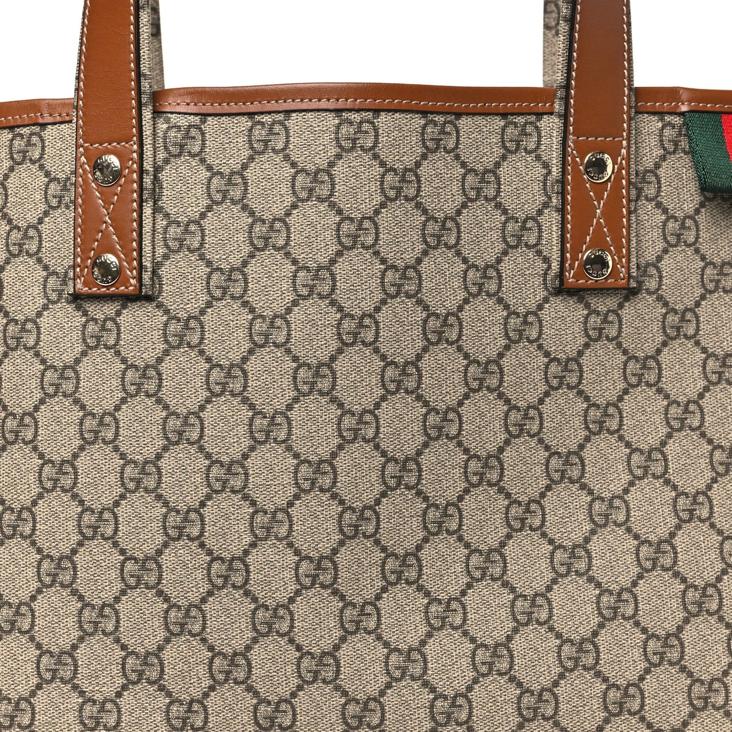GG Plus Monogram Medium Signature Web Loop Tote Brown
