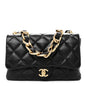 Lambskin Quilted Large CC Funky Town Flap Black