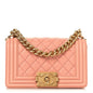 Caviar Quilted Small Boy Flap Light Pink