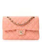 Lambskin Quilted Small Double Flap Light Orange