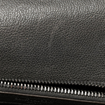 Sheepskin Matelasse Chevron Monogram Medium College Bag Asphalt