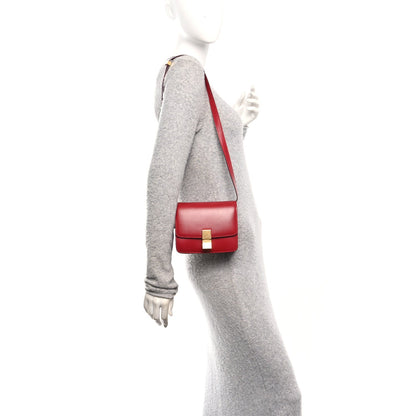 Box Calfskin Small Classic Box Flap Bag Red
