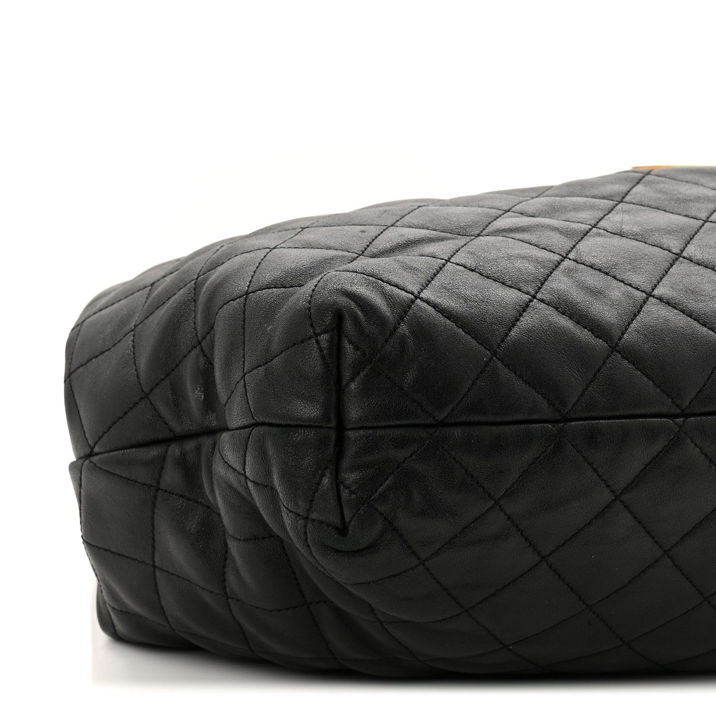 Lambskin Quilted Maxi Icare Shopping Tote Black