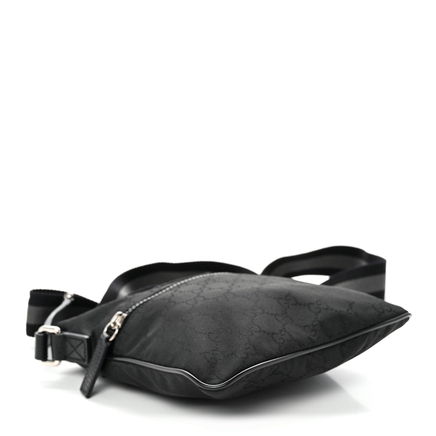 Nylon Monogram Mini Flat Messenger Bag Black