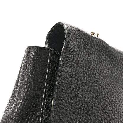 Small Classic Grain Calfskin Medium Lily Black