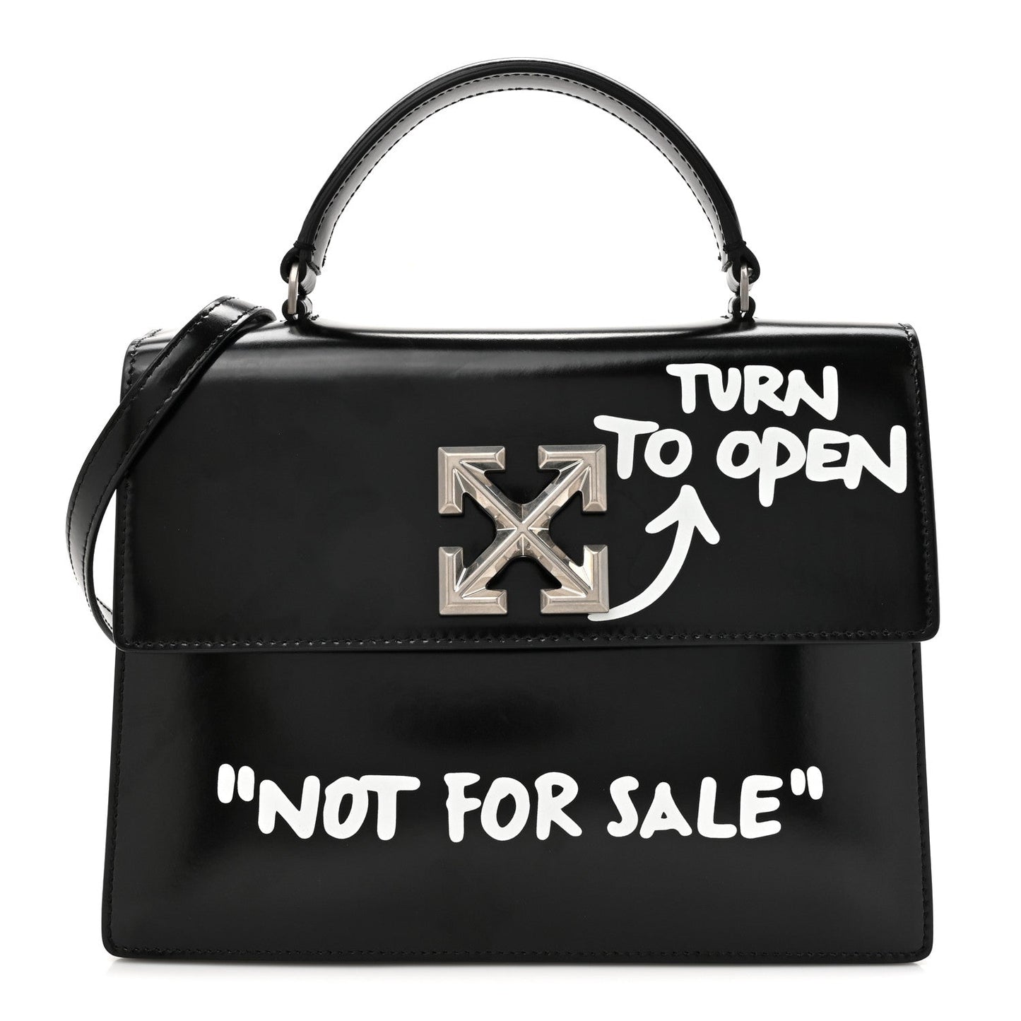 Calfskin Jitney 2.8 Not For Sale Top Handle Bag Black White