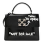 Calfskin Jitney 2.8 Not For Sale Top Handle Bag Black White